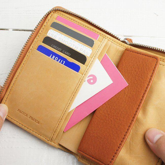 pacca 財布 メンズ 二つ折り 本革 L字ファスナー 二つ折り財布 牛革 馬