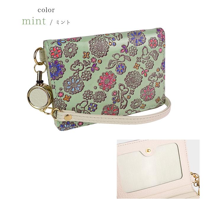 二つ折りパスケース スヌーピー Peanuts 定期入れ レディース 本革 文庫革 日本製 国産 リール付き 手染め 手描き キャラクター 友禅文庫 イーモノ 通販 Yahoo ショッピング