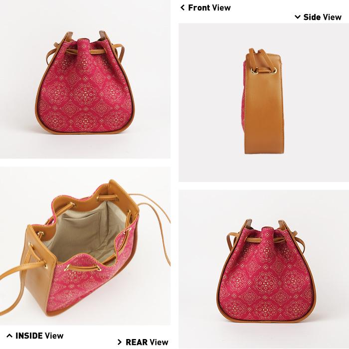 古都印伝 巾着バッグ ハンドバッグ レディース 本革 日本製 母の日