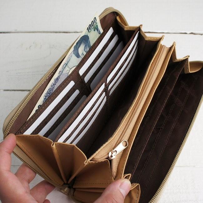 EXCELIA 幾何学模様 ブラウンレザー長財布 EXCELIA 幾何学模様 ブラウンレザー長財布