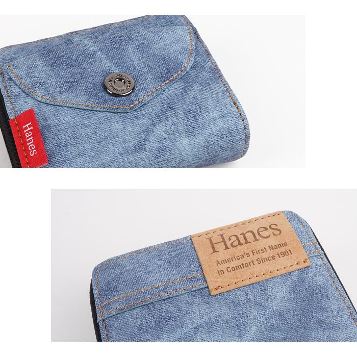 ラウンドファスナー二つ折り財布 Hanes ヘインズ 財布 二つ折り財布  