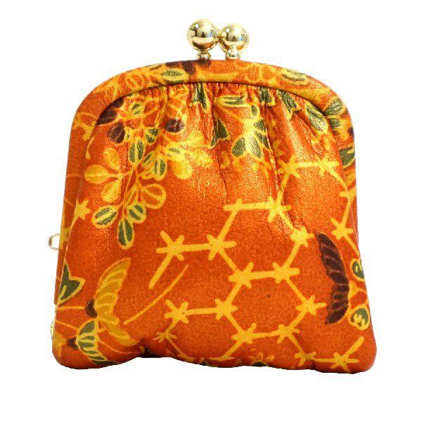 日本製本革｜京友禅 金更紗｜ミニがま口財布 : イーモノ Yahoo!店