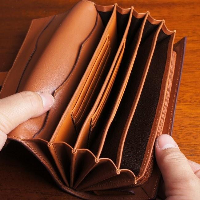 名入れ対象商品】財布 レディース 長財布 本革 牛革 大容量 ジャバラ