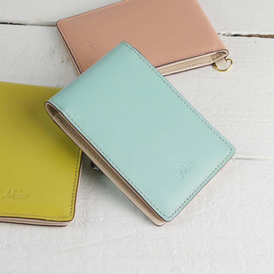 ネコポス｜パスケース 二つ折り 三面 定期入れ レディース 本革 牛革