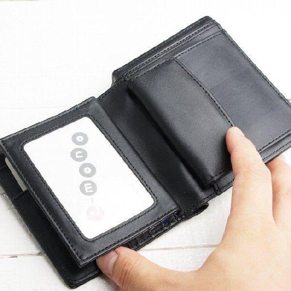 薄型多機能財布｜ベラ付メンズ二つ折り財布｜クロスエンボス :NDS-014 