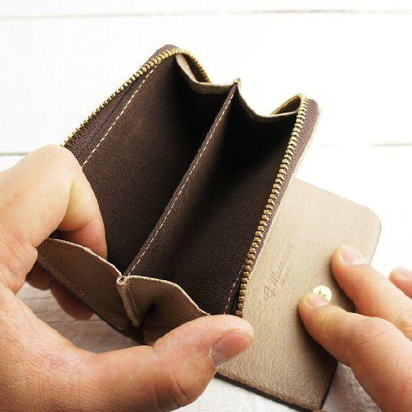 本革 艶やか｜小銭入れ｜イタリア製ベリーレザー｜L字ファスナー :PO