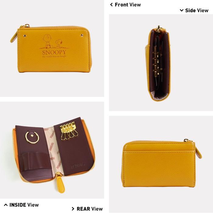 スヌーピー キーケース ラウンドファスナー スマートキー レディース
