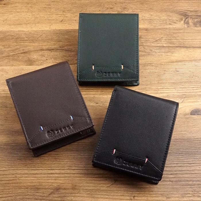 二つ折り財布 コンパクト財布 折りたたみ財布 本革 銭入屋 ZENNY