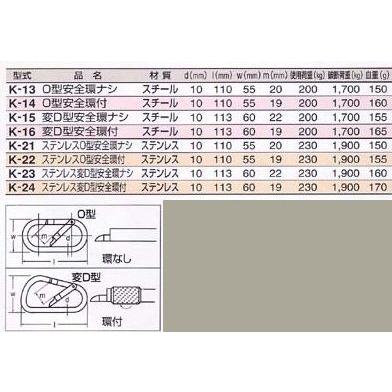 ＨＨＨ　カラビナ変Ｄ型　安全環無し |  | 01