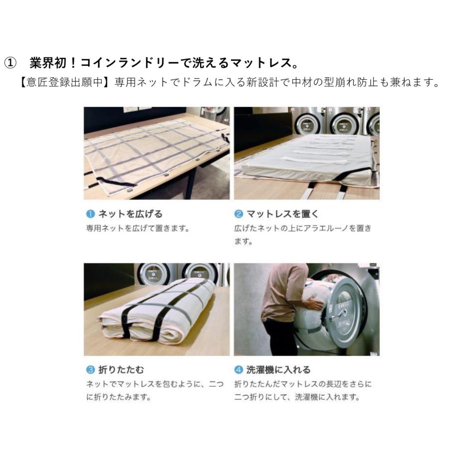 アラエルーノ コインランドリー 丸ごと 洗える 高反発 マットレス