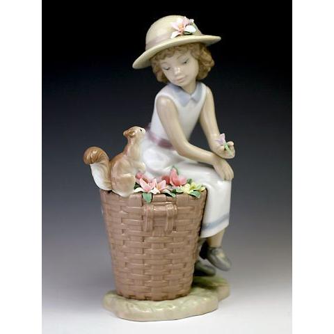 新品本物 リヤドロ Lladro 花と少女 森の出会い 65 オブジェ 置き物 Www Auschule S Schule Bw De