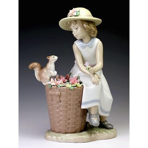 新品本物 リヤドロ Lladro 花と少女 森の出会い 65 オブジェ 置き物 Www Auschule S Schule Bw De