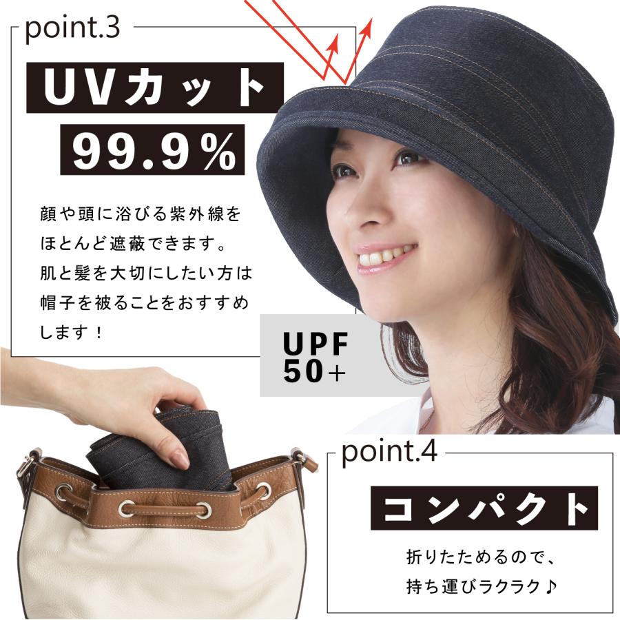 日本製】岡山児島デニムのおでかけ帽子 ファッション 帽子 ハット