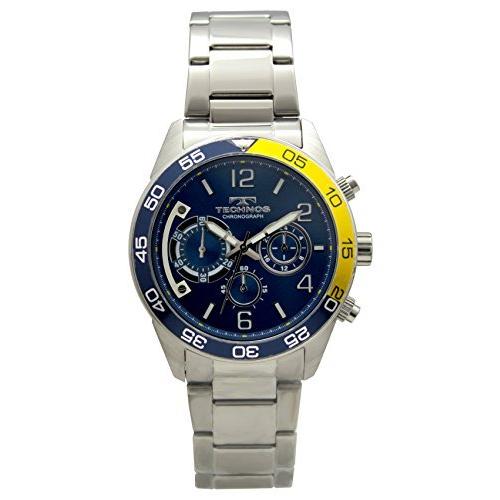 再再販 10気圧防水 クロノグラフ 腕時計 テクノス T5641sn シルバー メンズ バスローブ