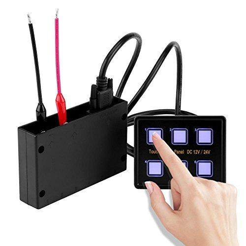 別倉庫からの配送 Akozonスイッチパネル ユニバーサル12v 24v 6ギャングタッチスクリーンコントロールパネルボックスledスイッチパネル用カーボート バスローブ Binghamtonhots Com