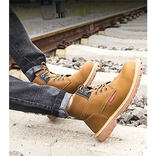 安い 商品 安全靴 作業靴 メンズブーツ ワークブーツ ハイカット ケブラー繊維 耐滑 耐油 防水 耐磨耗 耐久性 厚底 おしゃれ エンジニアブーツ イエロー 24 5cm Diy 工具 業務 産業用 半額送料無料 Www Sanantoniointernacional Com