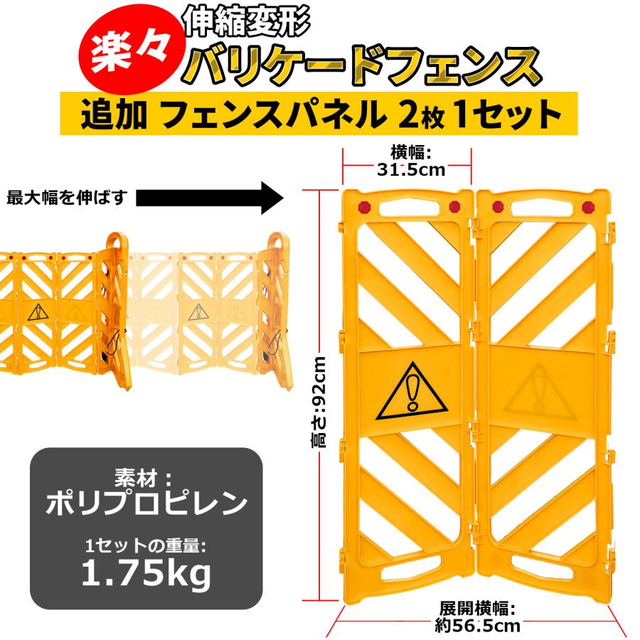 インボイス対応] バリケードフェンス用 【 延長用 追加 フェンスパネル