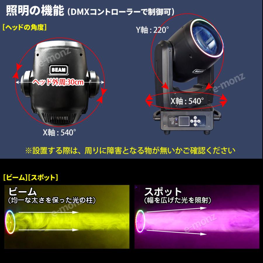 ステージライト ムービングヘッド 【 BML-200W 】 LED 200W DMX512対応 音声センサー搭載 RGBW ムービングライト スポットライト 舞台照明 ステージ照明｜e-monz｜06