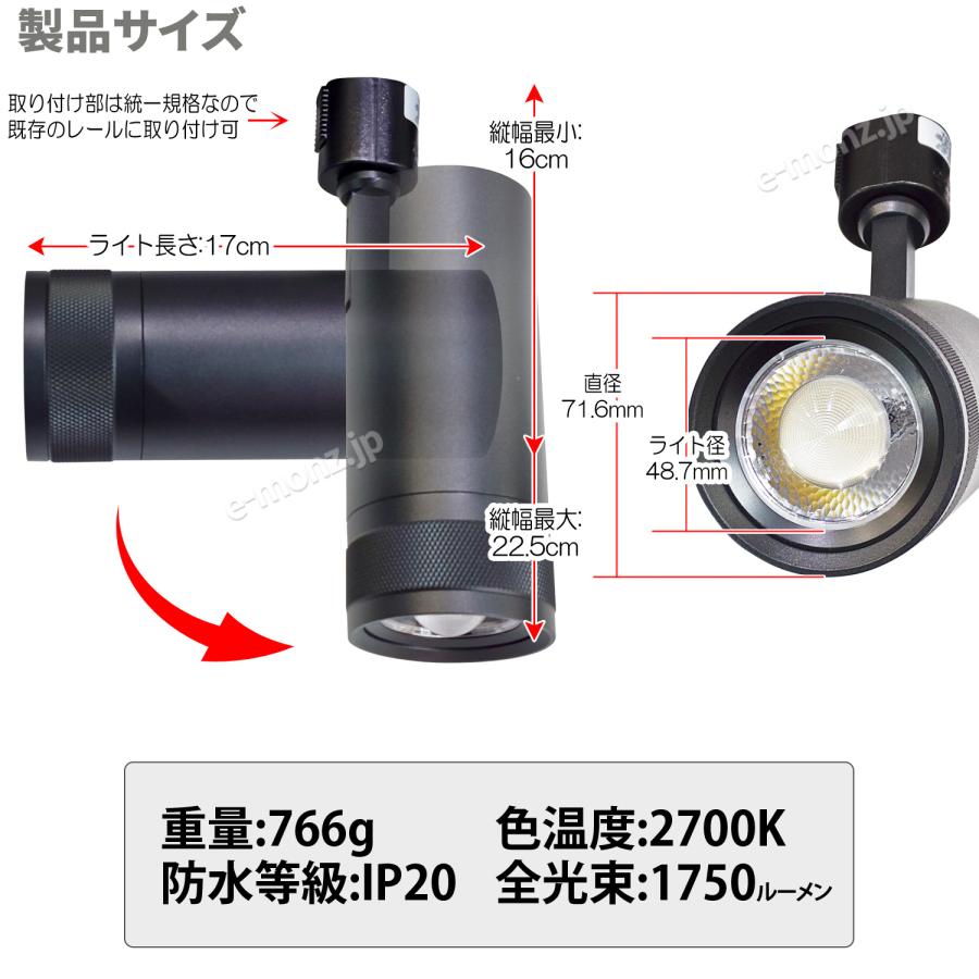 ダクトレール・LEDズームライト】25W 電球色 DZ-27K25B 絞りで明かりを