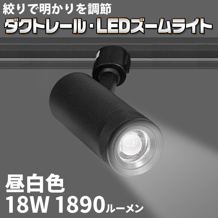 ダクトレール・LEDズームライト】18W 昼白色 DZ-60K18W 絞りで明かりを