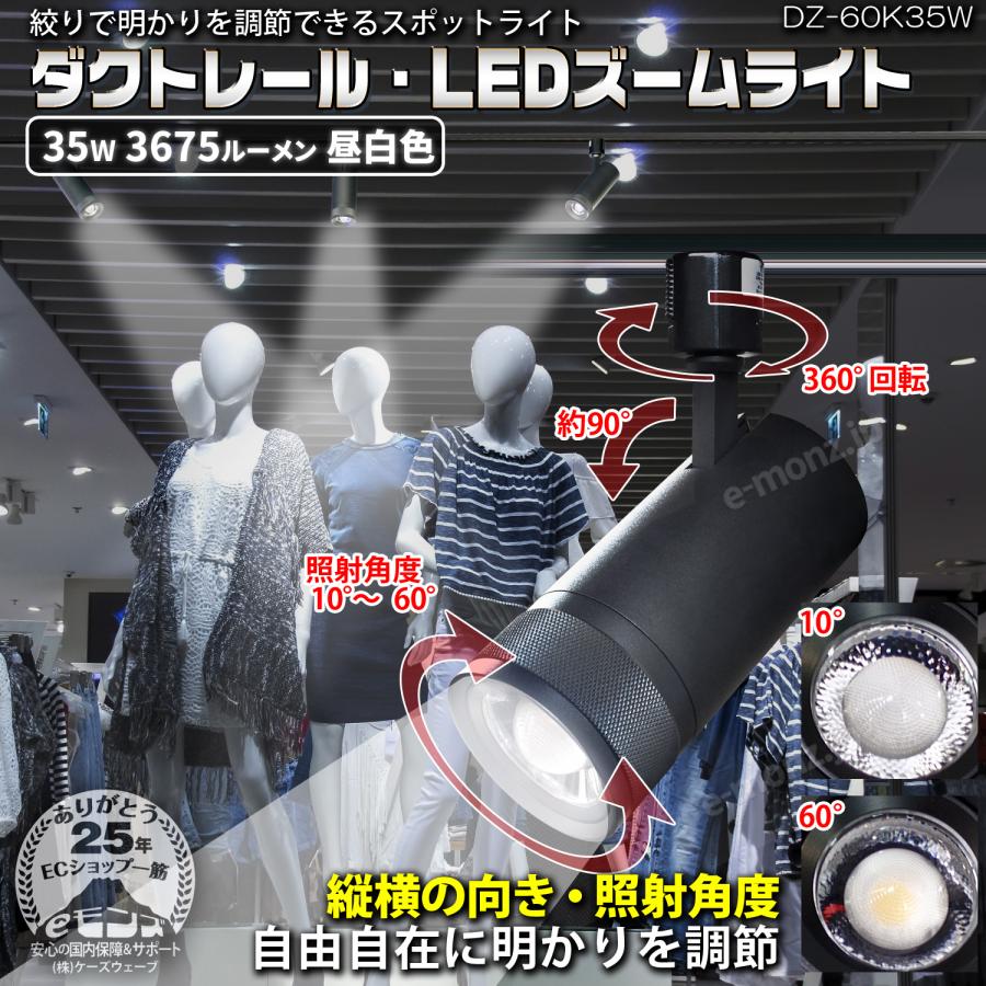 ダクトレール・LEDズームライト】35W 昼白色 DZ-60K35W 絞りで明かりを