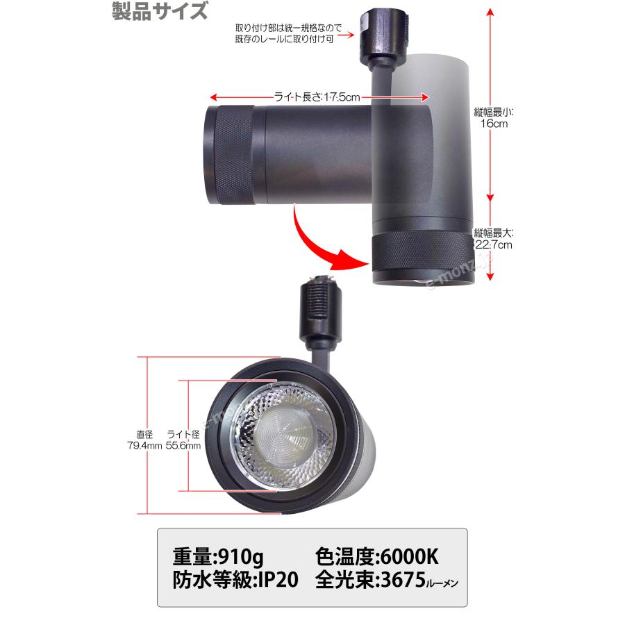 ダクトレール・LEDズームライト】35W 昼白色 DZ-60K35W 絞りで明かりを