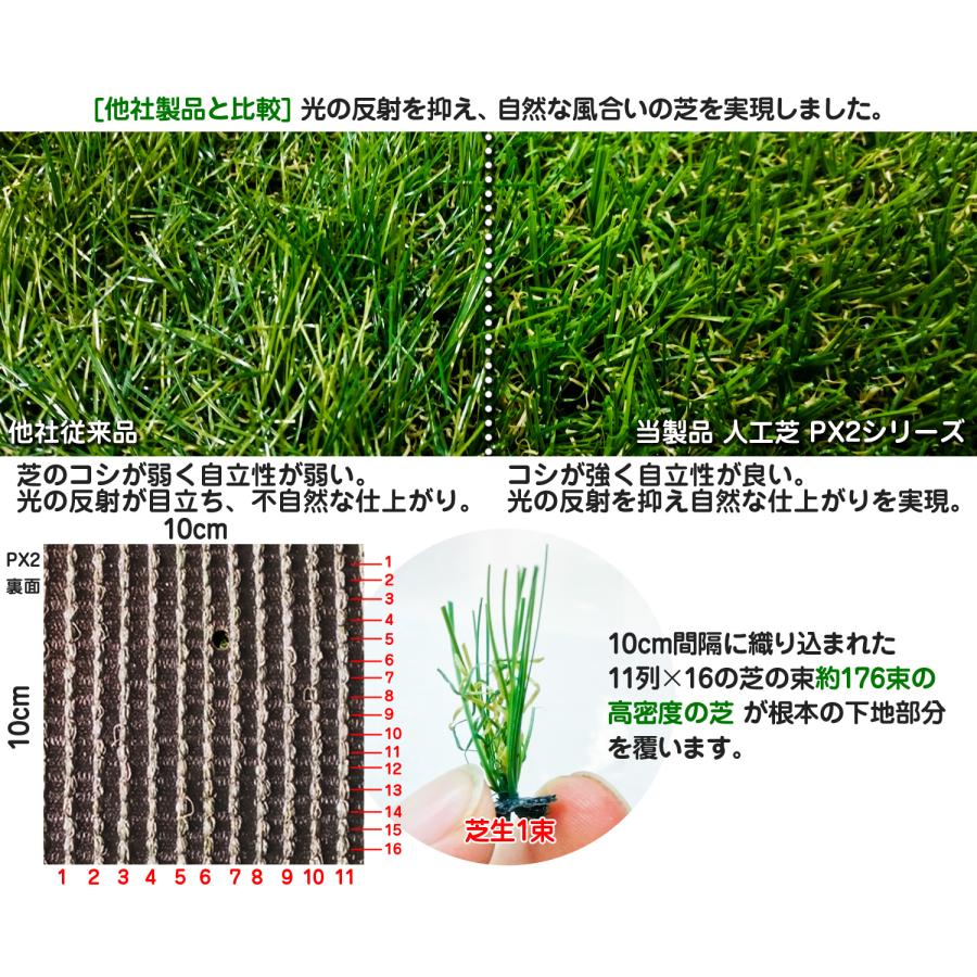 人工芝 カットサンプル 【 リアル人工芝 サンプル品 】 20cm×20cm 芝丈