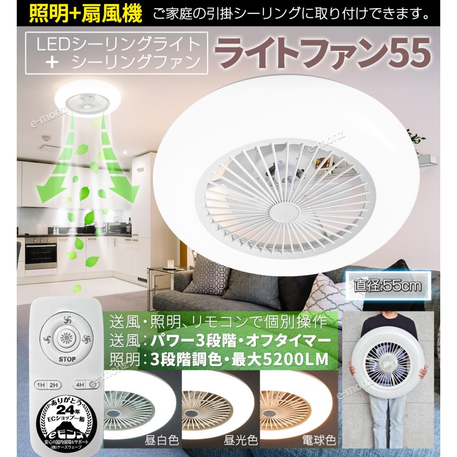 シーリングファン ライト　新品未使用 ZXhome シーリングファンライト シーリングライト ファン付き