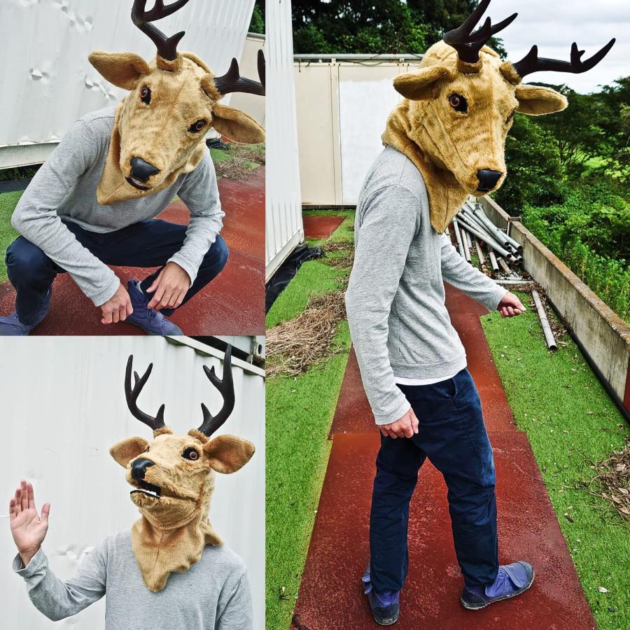 口が動く リアル 鹿 アニマルマスク 口と連動 毛並質感 電池不要 視界付き 530g フリーサイズ なりきり アニマル ムービングマスク Deer 鹿 動物 トナカイ Emmaskdeer Eモンズ Yahoo 店 通販 Yahoo ショッピング