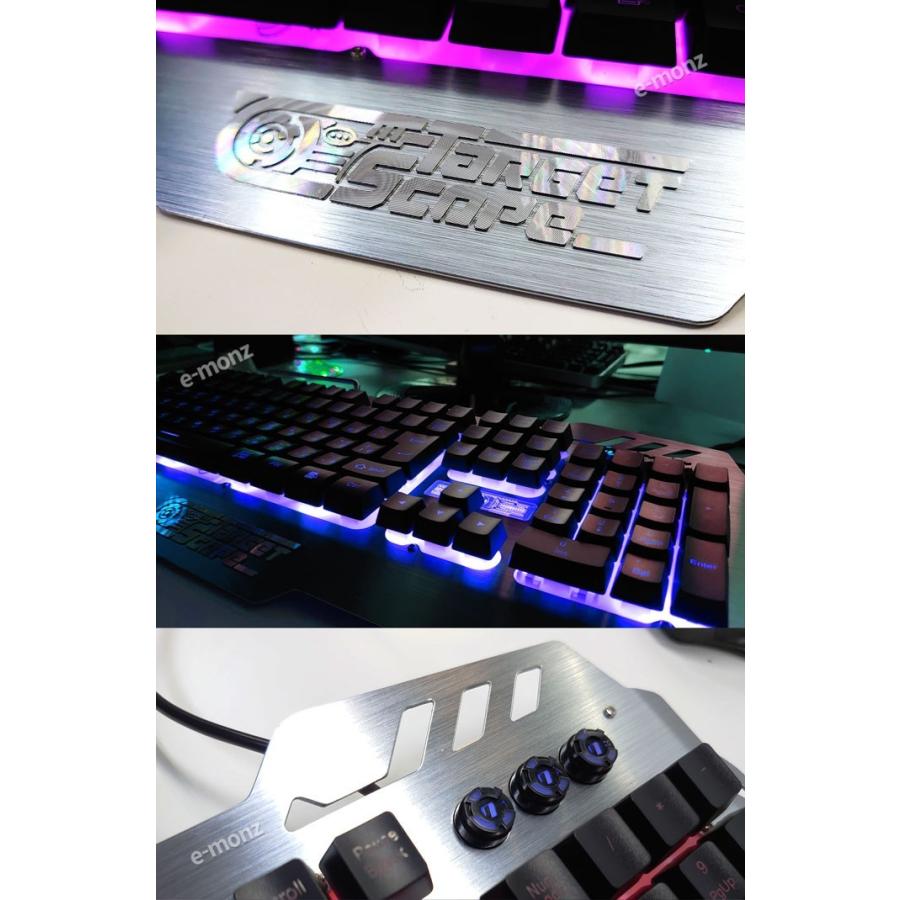 ゲーミング キーボード 【 ターゲットスコープ 】 アルミプレート LED
