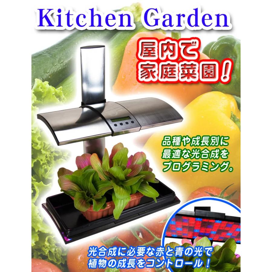 水耕栽培キット 植物育成 LEDライト付 吊下げ用チェーン ワイヤーフック 【 キッチンガーデン LED Kitchen Garden