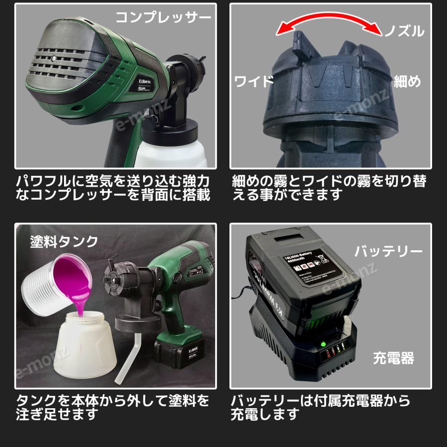 コードレス 充電式 【 エアスプレーガン 】 18Vバッテリー付 コードレス 充電式 【 エアスプレーガン 】 18Vバッテリー付