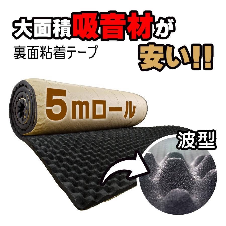 吸音材 【 ロール波型 】 5m×1m×25mm ロールタイプ 波型 耐火 難燃性