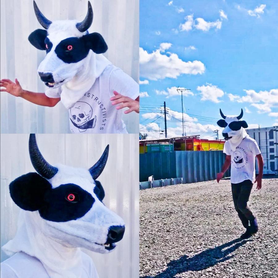 口が動く アニマルムービングマスク 【 Cow うし 】 牛 ウシ アニマル