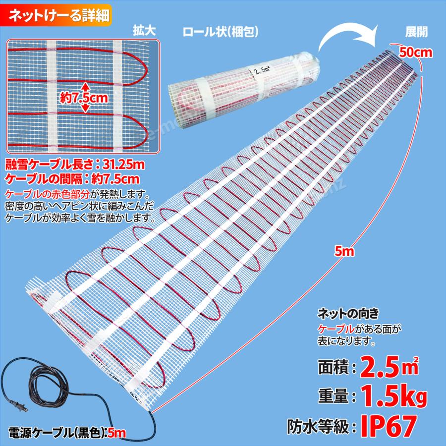 融雪ネット『淡雪』 1m×3m 楽天市場】融雪ネット 【 ネットけーる 】 50cmx2.5m ネットタイプ