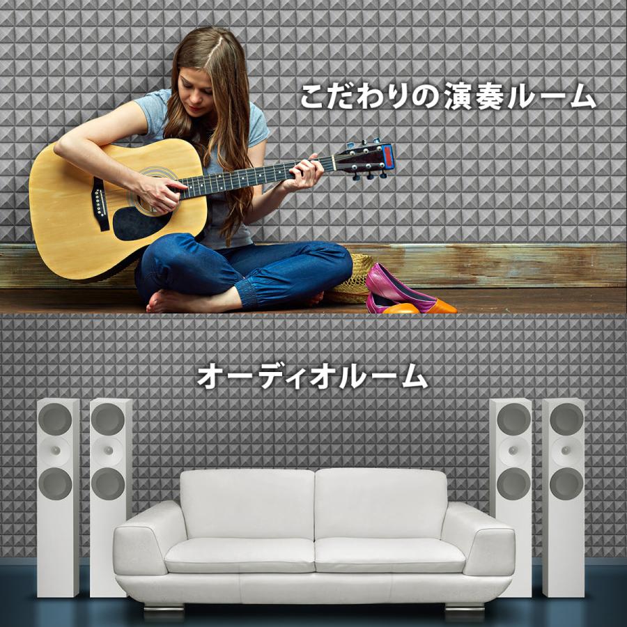 吸音パネル 吸音材 50×50cm×10枚 粘着付 ウレタン パネル吸音材