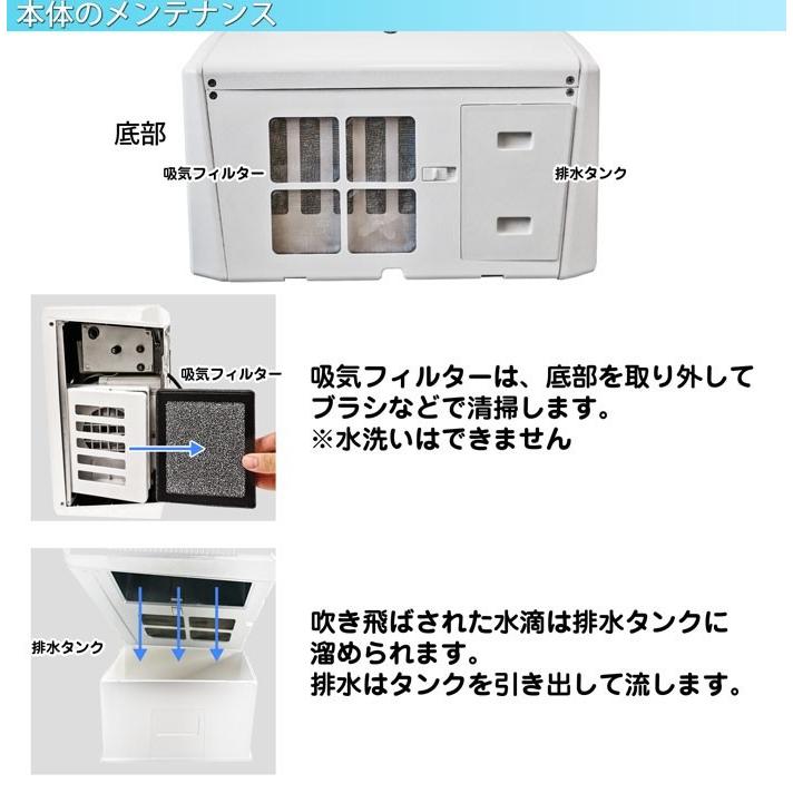 ハンドドライヤー 速乾 両面タイプ 温風 送風 盗難防止構造 小型 エアータオル 家庭用 / 業務用 【 パワージェット PJ-8666 ホワイト 】 非接触 衛生 省エネ｜e-monz｜07