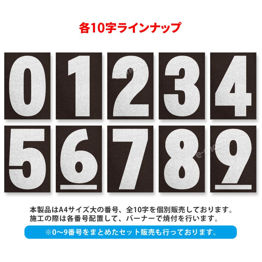 路面標示材 ロードマーキング サイン 【数字4】文字(黒・白) 焼付式