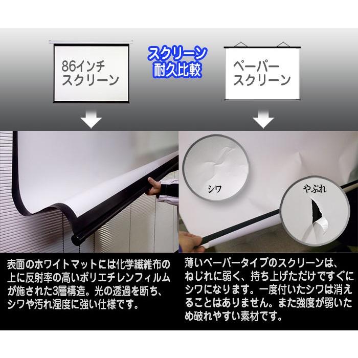インボイス対応！] プロジェクタースクリーン 【 手動 86インチ