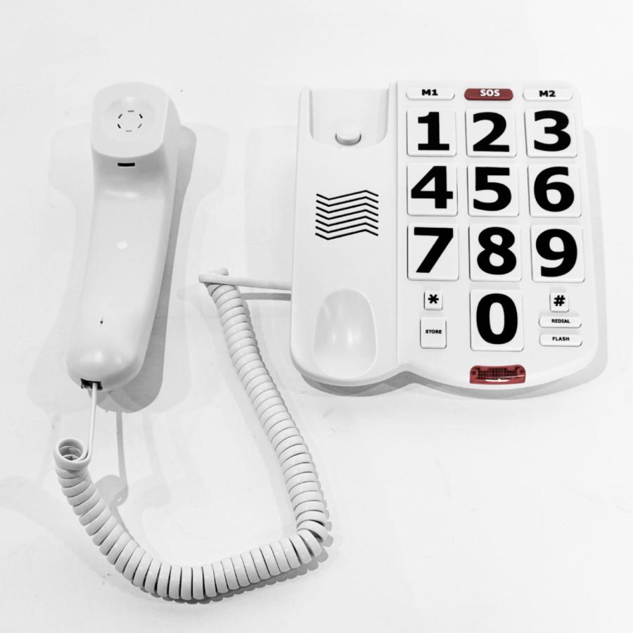 電源不要 固定電話機【ビッグボタン】プッシュホン 電話機 アナログ