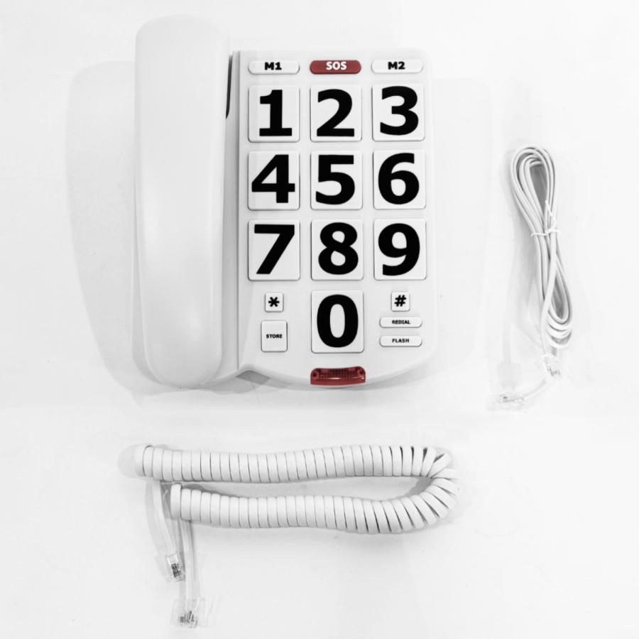 電源不要 固定電話機【ビッグボタン】プッシュホン 電話機 アナログ