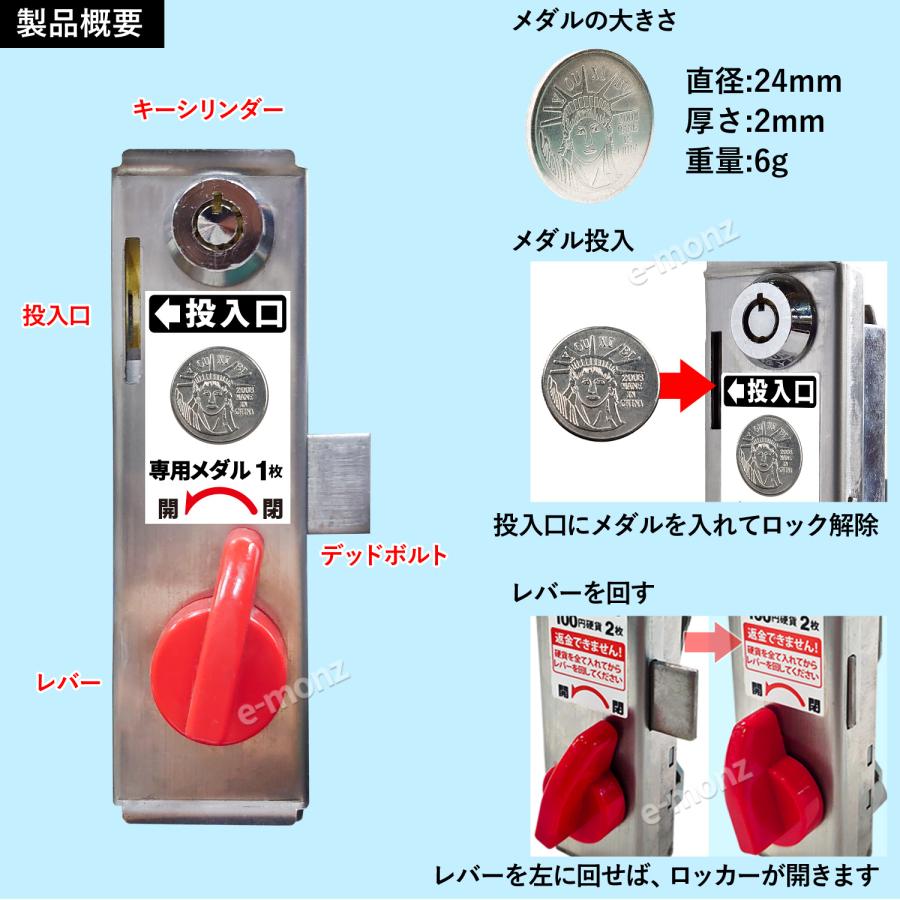 無人販売機 ロックンロッカー無人くん専用 コイン式錠 【 メダル投入口 ゴッデス 】 5