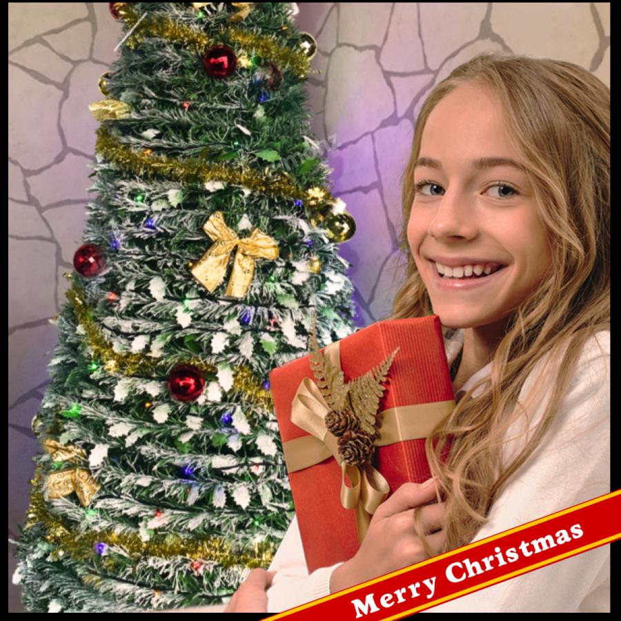 超速組立 クリスマスツリー 【 ワン・ツー・ツリー スノータイプ LED付