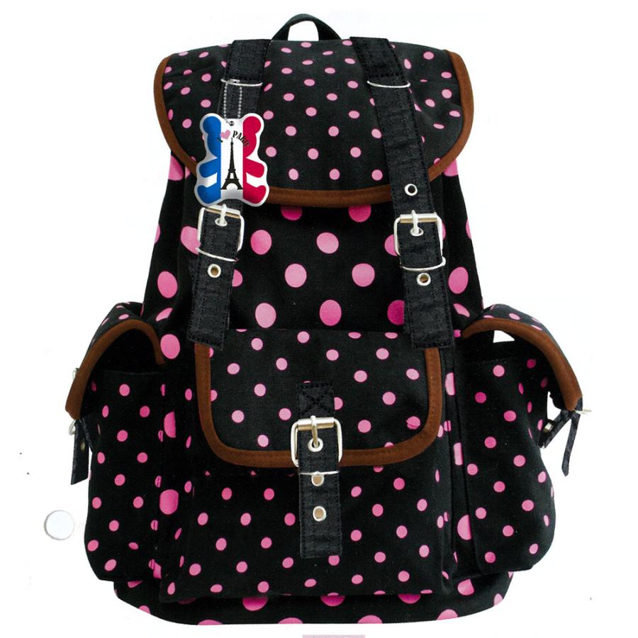 リュック (I Love Paris 黒×ピンク) : バラエティショップe-na-e