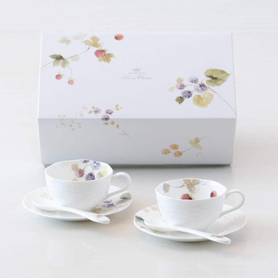 NARUMI スプーン付き ティーカップ コーヒーカップ & ソーサー ペア