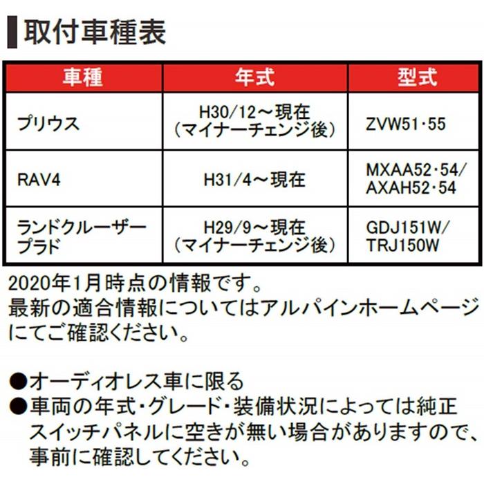 トヨタ車用小型ビルトインUSB/HDMI接続ユニット アルパイン NXシリーズ用 KCU-Y630HU 1.75m｜e-naviya2｜03