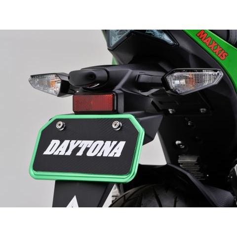 【K】デイトナ（DAYTONA）アルミナンバープレートホルダー ライムグリーン （ライムグリーン/Mサイズ（原付用山型）） (96469)｜e-net｜02