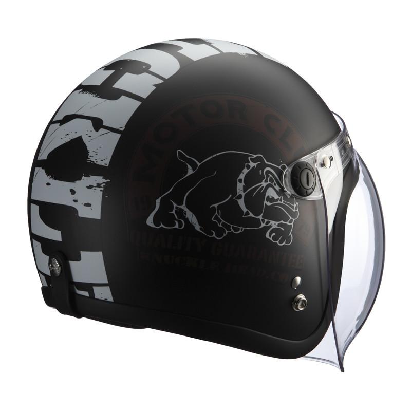 RIDEZ ナックルヘッドBULL2 ブラック/ホワイト 送料無料】【在庫有】ライズ(RIDEZ) シールド付き ジェット
