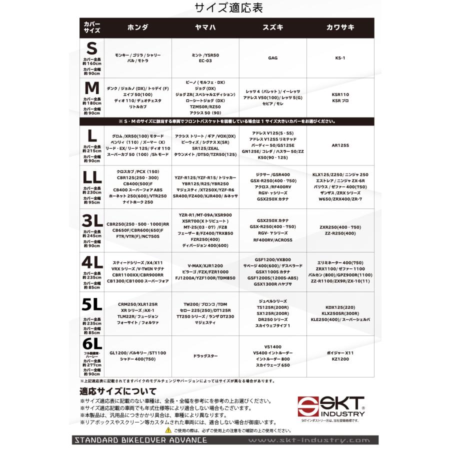 【在庫有】【送料無料】SKTインダストリー｜スタンダード バイクカバー（アドバンス）撥水・鍵穴付・車体カバー・盗難防止｜SKT-BKCV-01A｜シルバー｜4L | SKTインダストリー | 04
