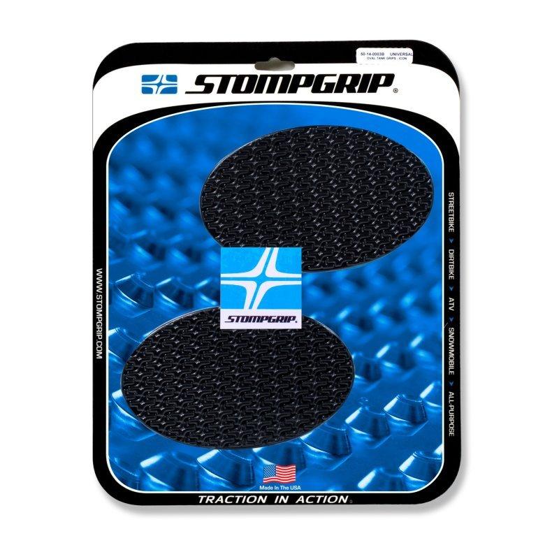 ストンプグリップ(STOMP GRIP）タンクパッド オーバル(10.8x17.1)x2 アイコン(50-14-0003B)（ブラック）